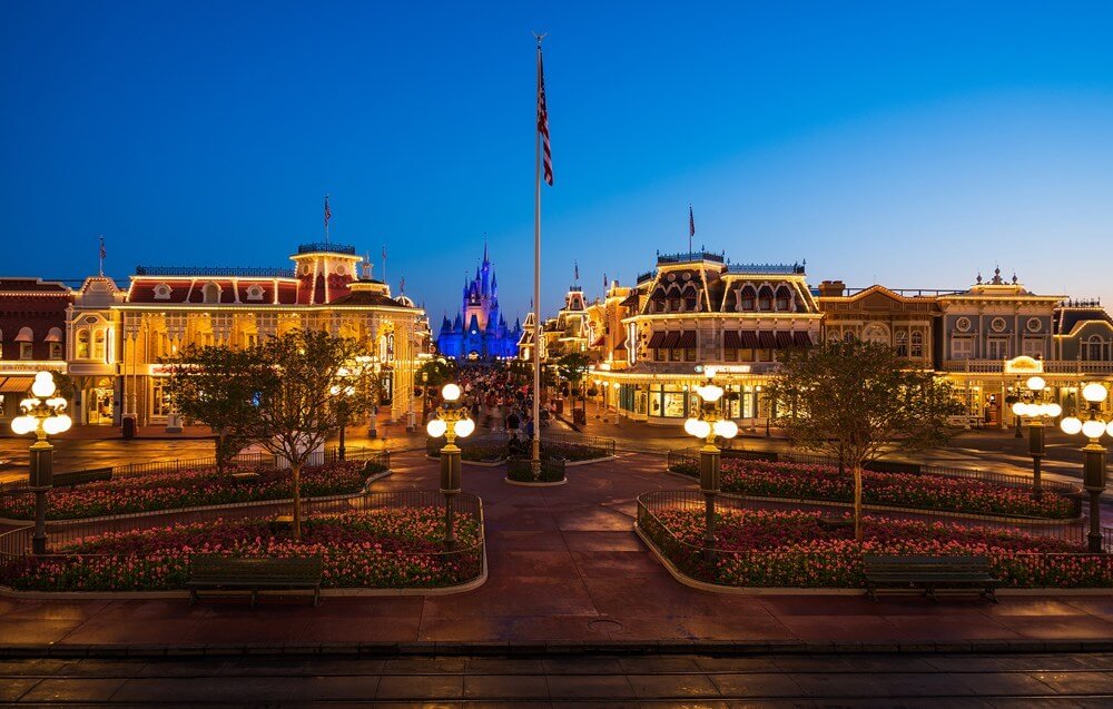 Dawn at Main Street Magic Kingdom in Disney World
