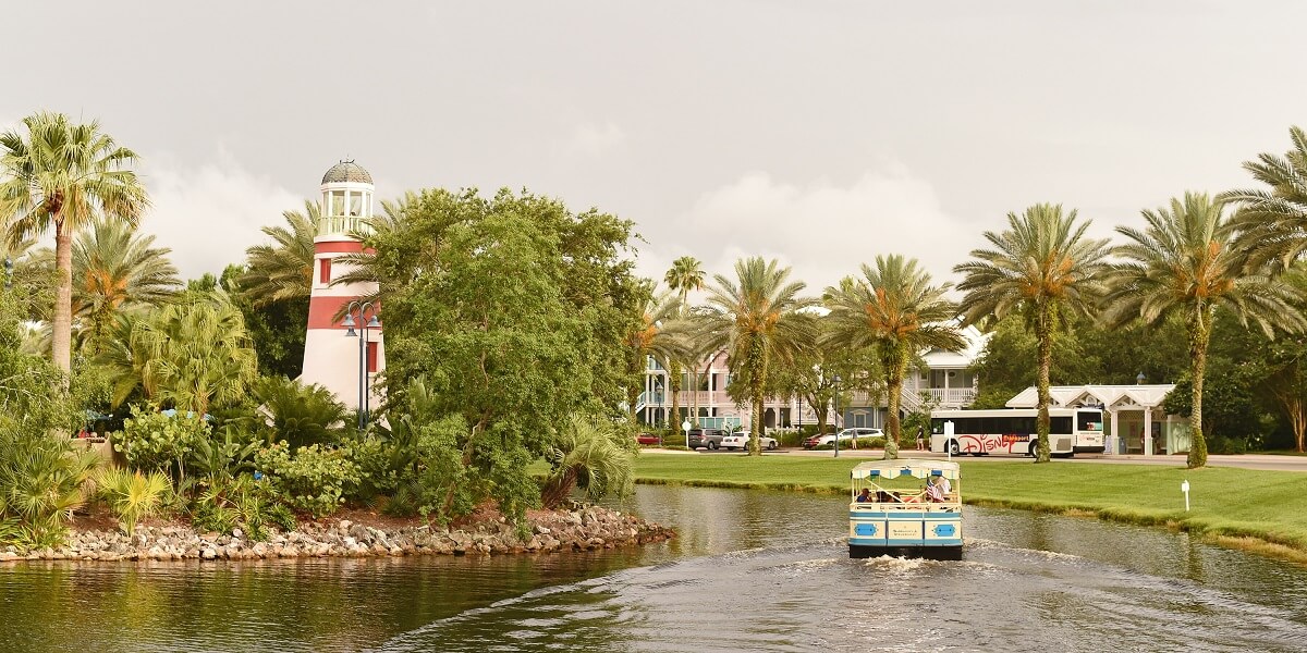 Disney Vacation Club Resort waterway with a ferry