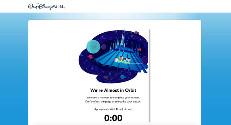 Walt Disney World Booking System on hold