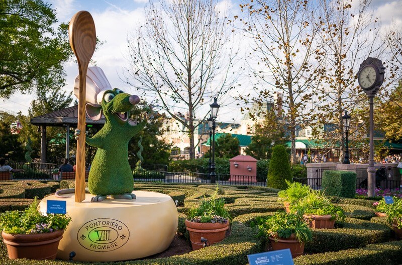 Remy topiary will be at the France pavilion at EPCOT