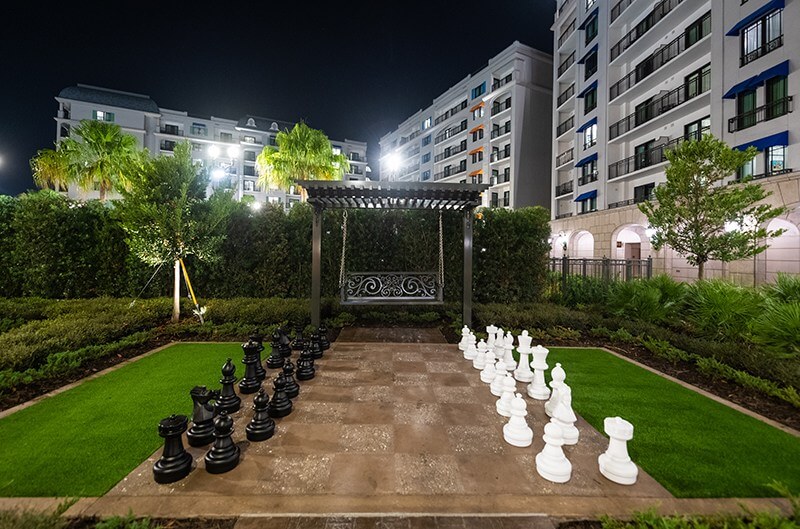 Giant chess board at the Riviera Resort