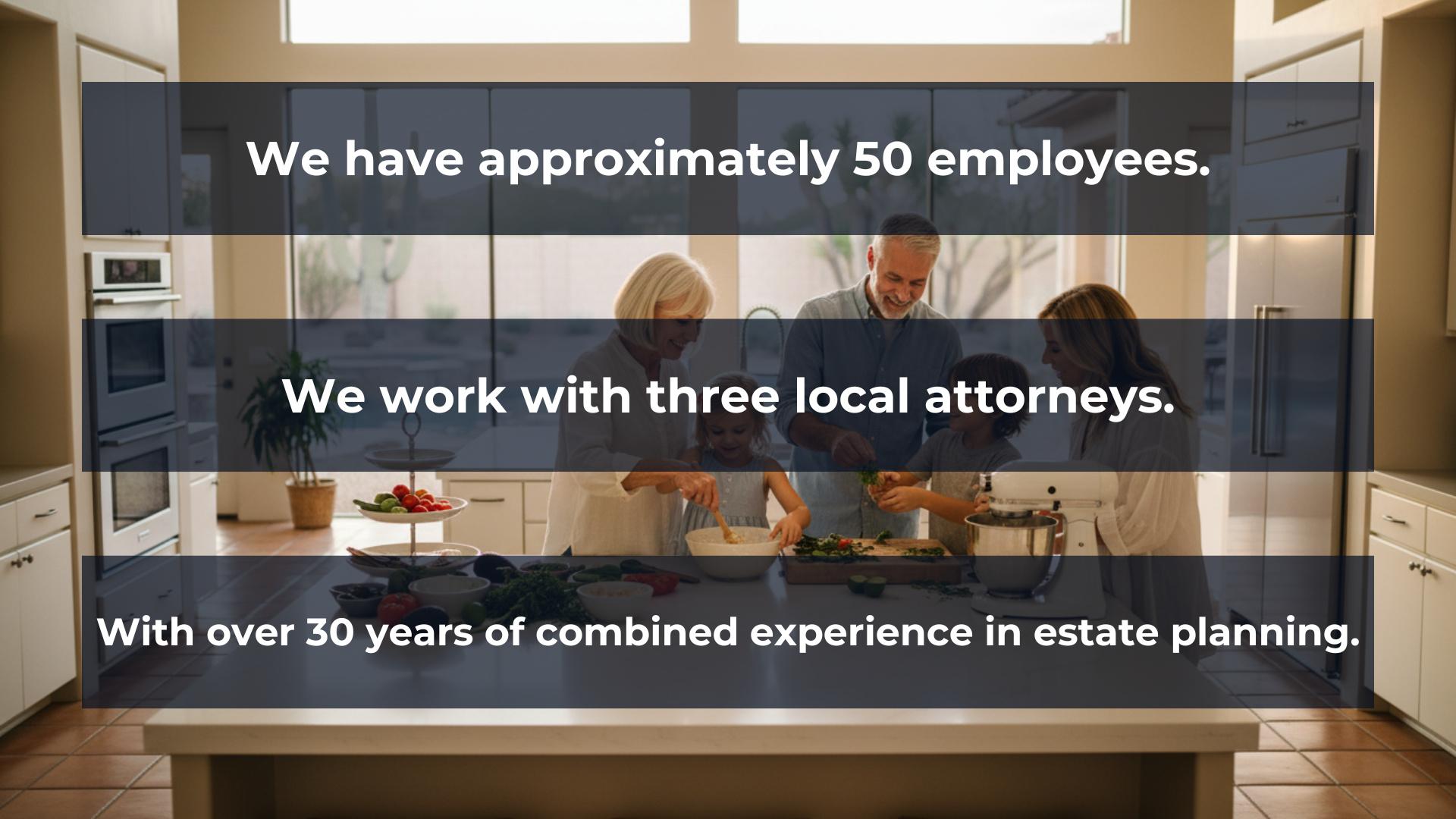 Multigenerational family cooking together in a modern kitchen