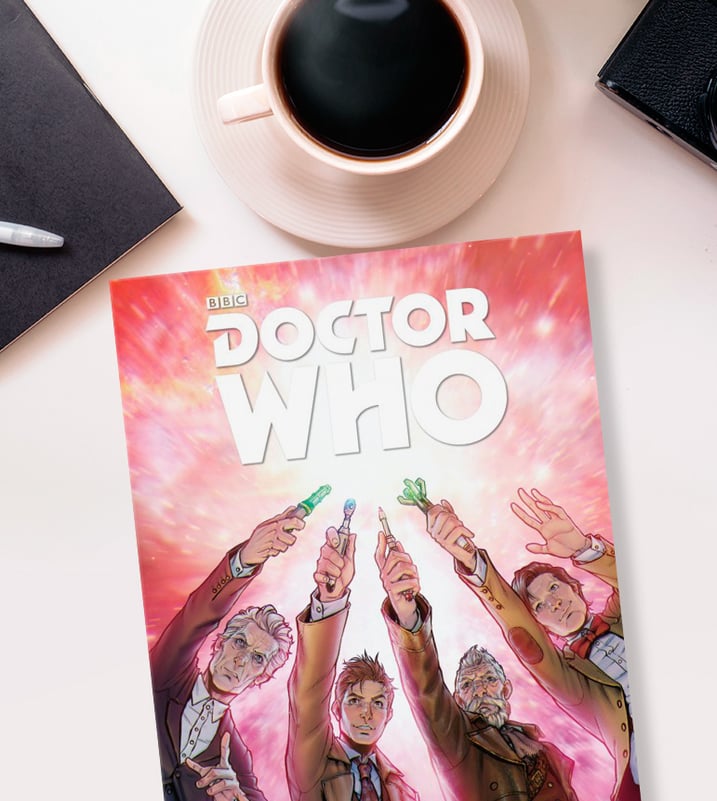 Imágen destacada - Doctor Who, Cuatro Doctores, reseña de un cómic de otro universo
