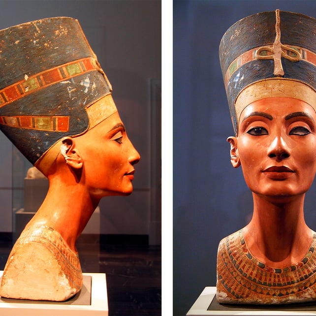 Busto de Nefertiti que aparece en el libro La faraona oculta