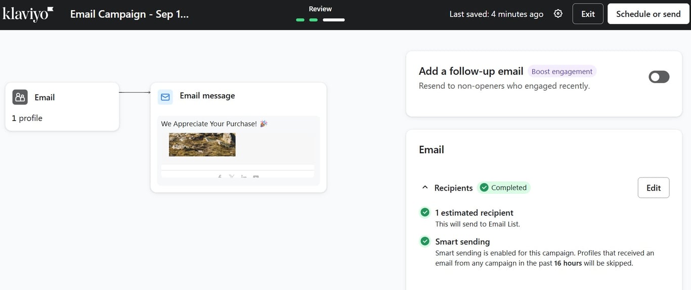 Klaviyo email marketing dashboard showing automation workflows and revenue tracking