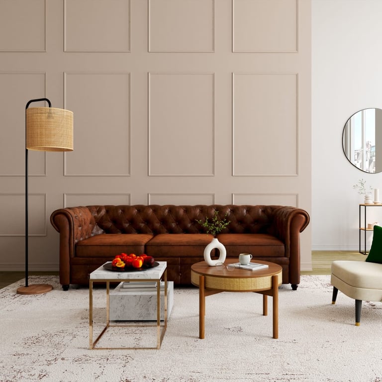Canapé Chesterfield en simili cuir