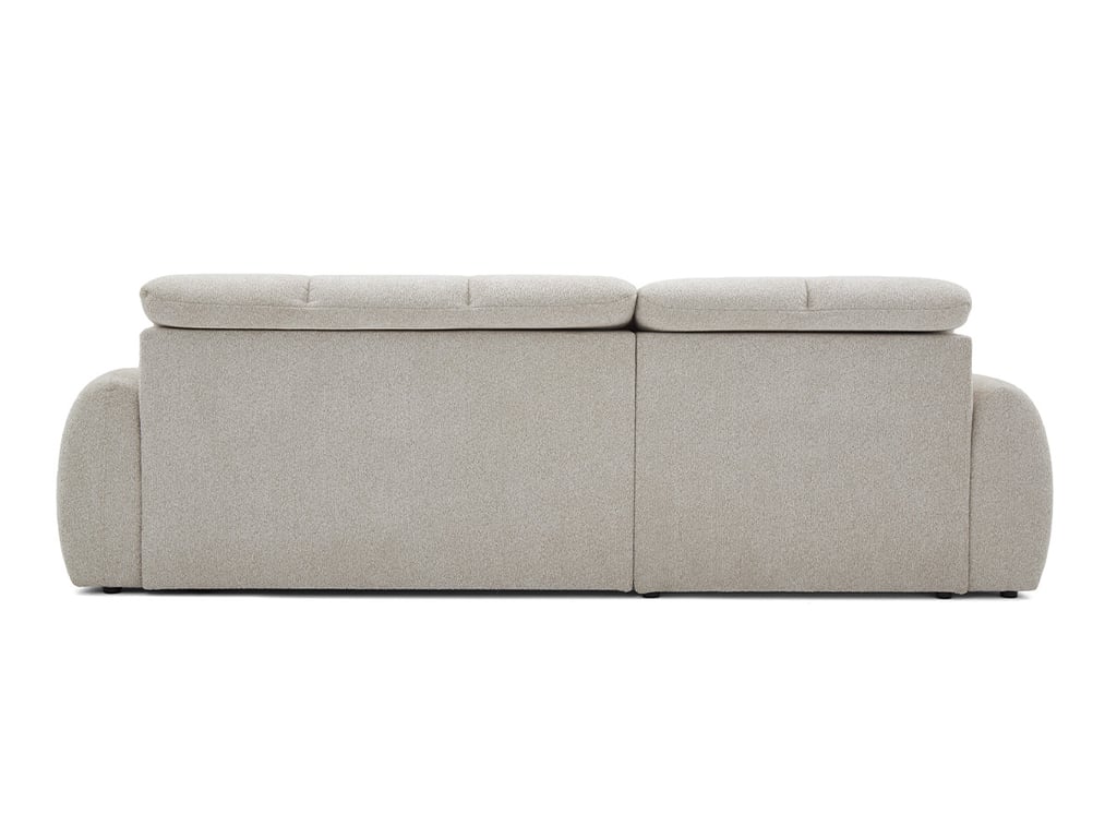 Ruby - Canapé d'angle convertible 3 places avance recule électrique tissu chenille beige - Vue supplémentaire 3