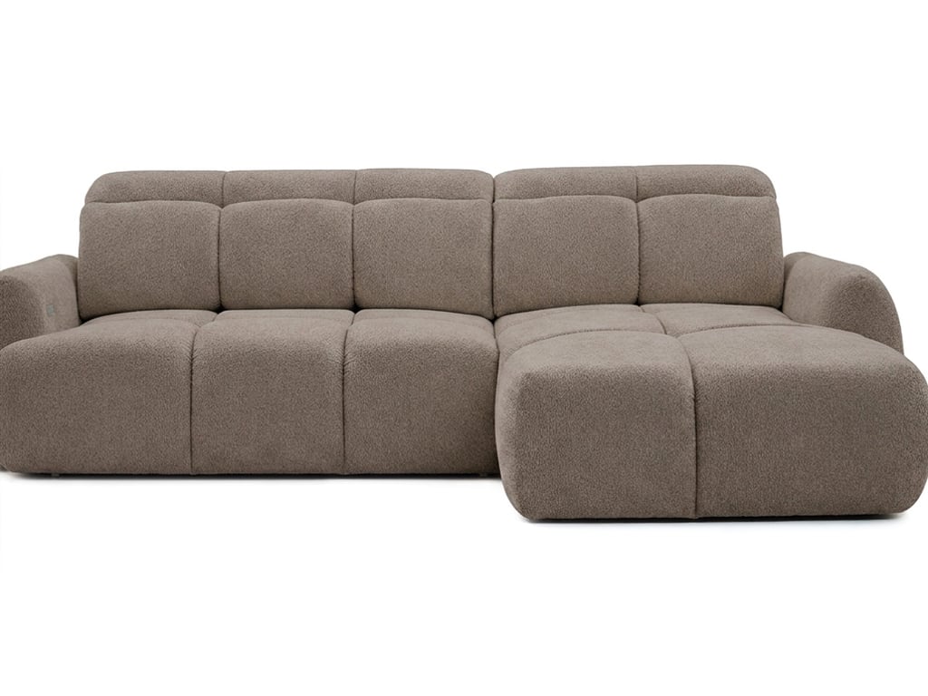 Ruby - Canapé d'angle convertible 3 places avance recule électrique tissu chenille marron - Vue supplémentaire 1