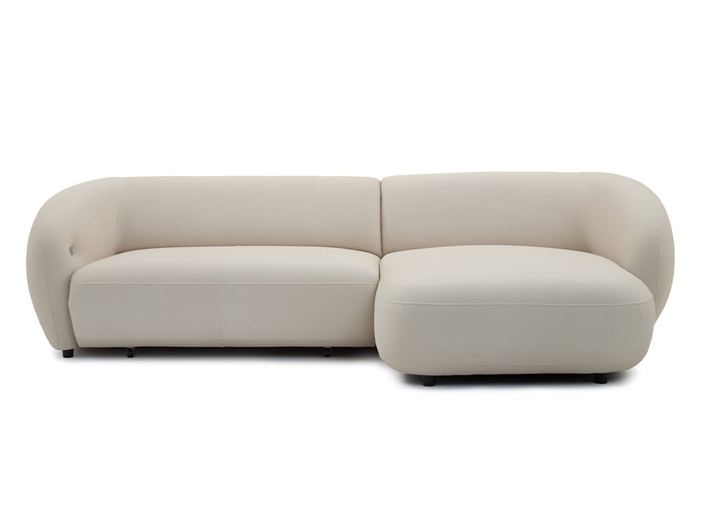 Halo - Canapé d'angle convertible 4 places avance recule électrique tissu lisse beige - Vue supplémentaire 1