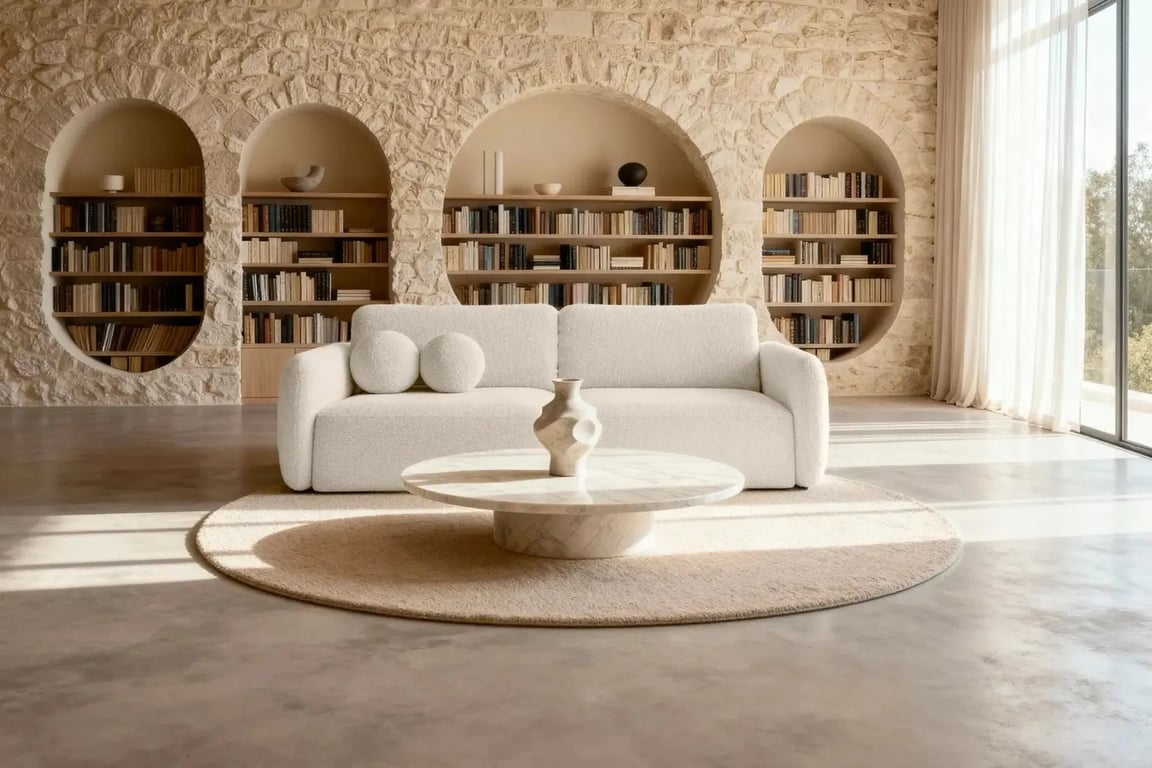 Gigi - Canapé convertible 3 places tissu bouclette beige - Vue supplémentaire 1