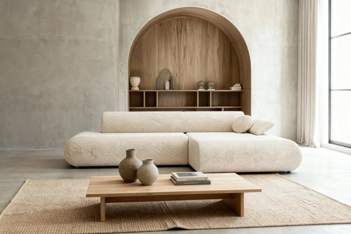 Levi - Canapé d'angle convertible 3 places tissu beige - Vue supplémentaire 1