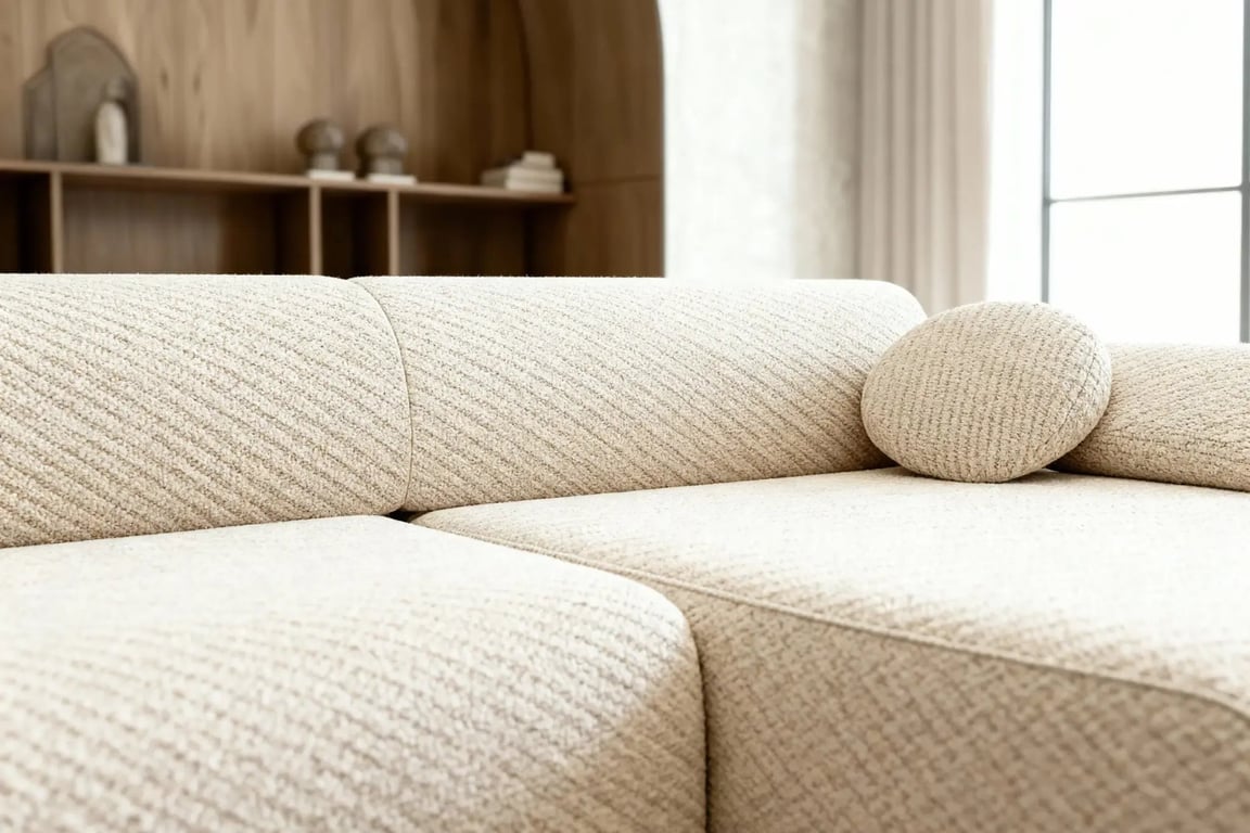 Levi - Canapé d'angle convertible 3 places tissu beige - Vue supplémentaire 3