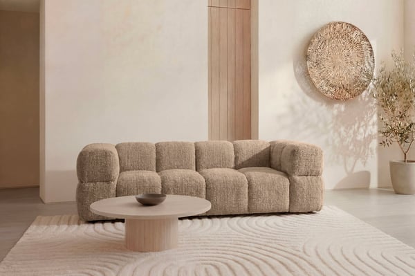 Gustave - Canapé 3 places chenille marron