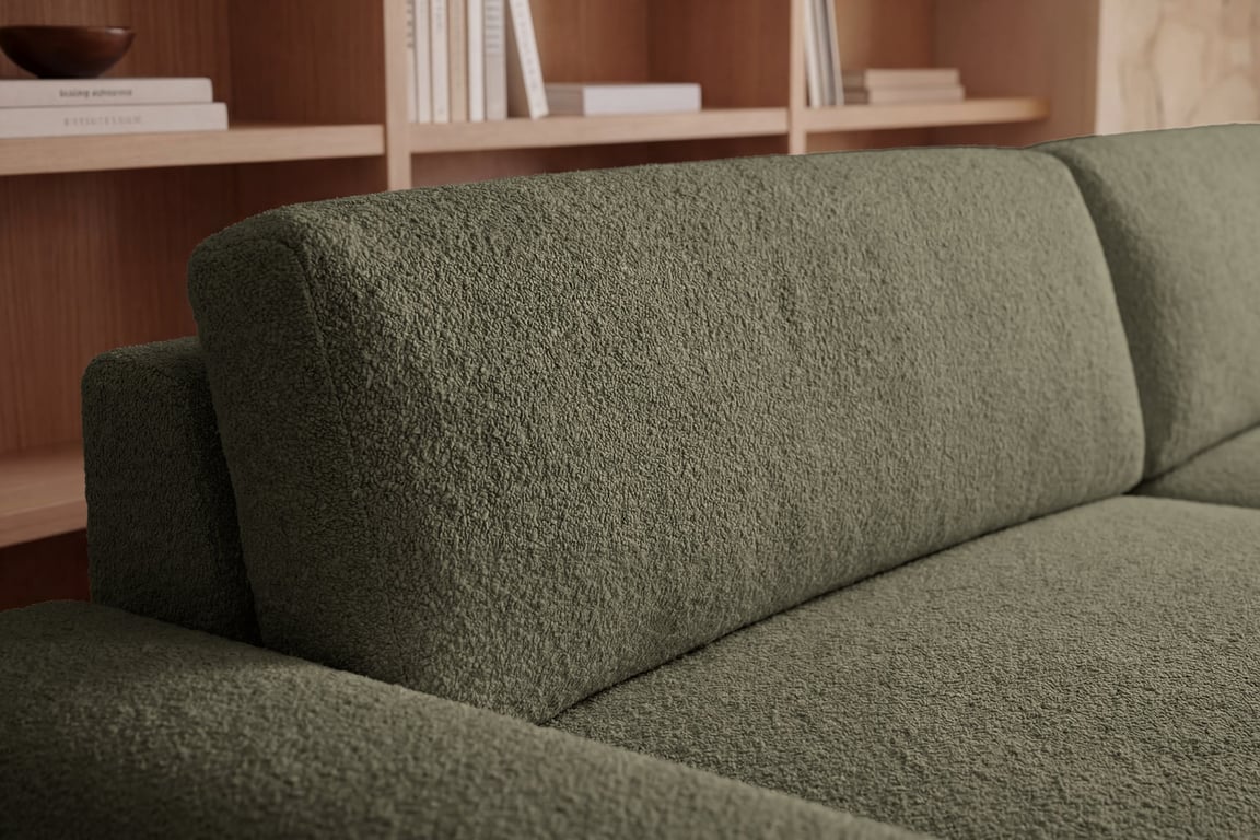 Ivy - Canapé d'angle convertible 4 places tissu chiné vert - Vue supplémentaire 3
