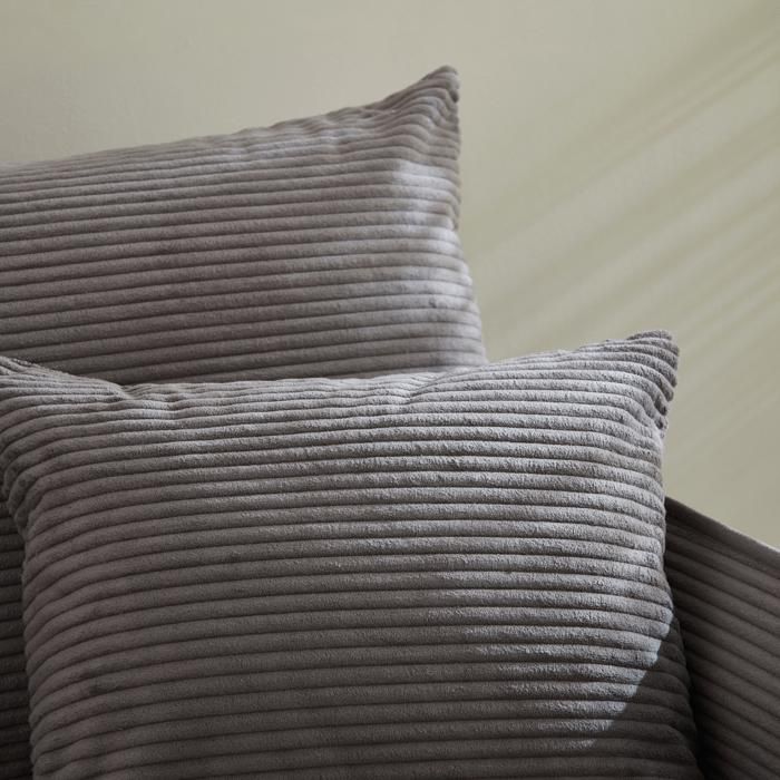 Canapé convertible 3 places en tissu velours côtelé L185 cm - 185 cm X 104 cm X 90 cm - MIKA - Gris anthracite - Vue supplémentaire 3