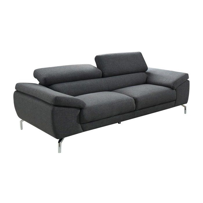 Canapé 3 places en microfibre GRETEL - Gris - LINEA SOFA - Tissu - 107 - 3 places - 60 cm - Vue supplémentaire 1