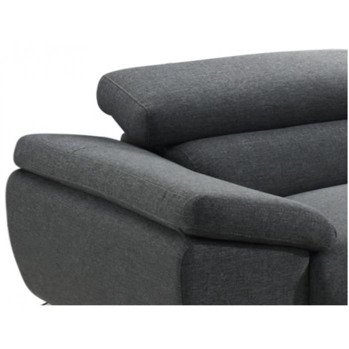 Canapé 3 places en microfibre GRETEL - Gris - LINEA SOFA - Tissu - 107 - 3 places - 60 cm - Vue supplémentaire 2