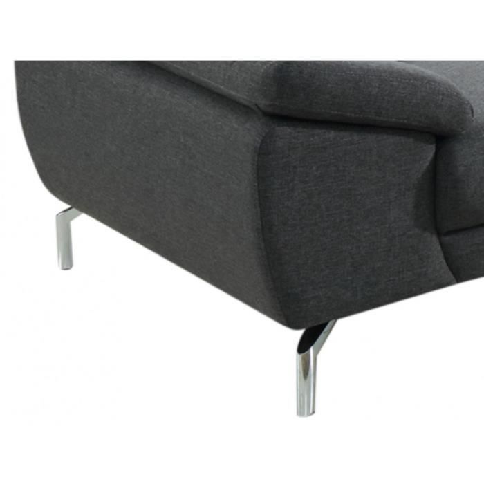 Canapé 3 places en microfibre GRETEL - Gris - LINEA SOFA - Tissu - 107 - 3 places - 60 cm - Vue supplémentaire 3