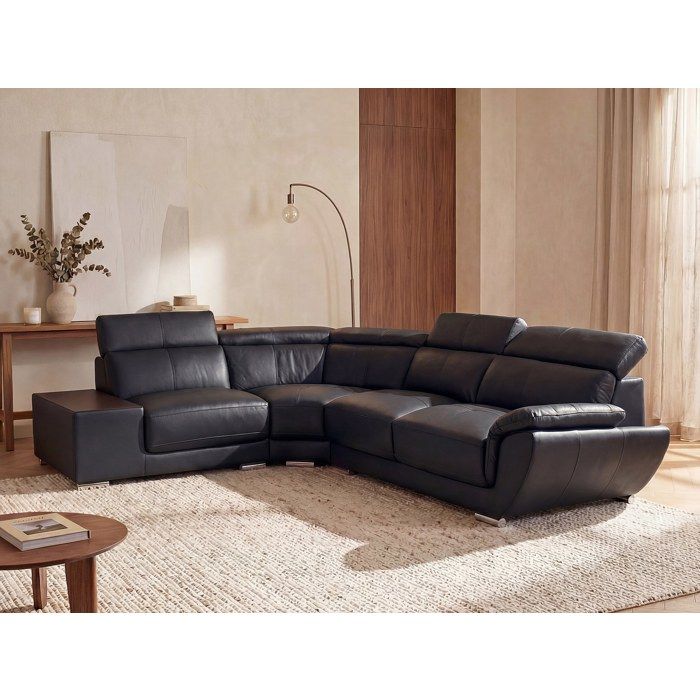 Produit similaire: Nahia - Canapé d'angle fixe 5 places cuir noir