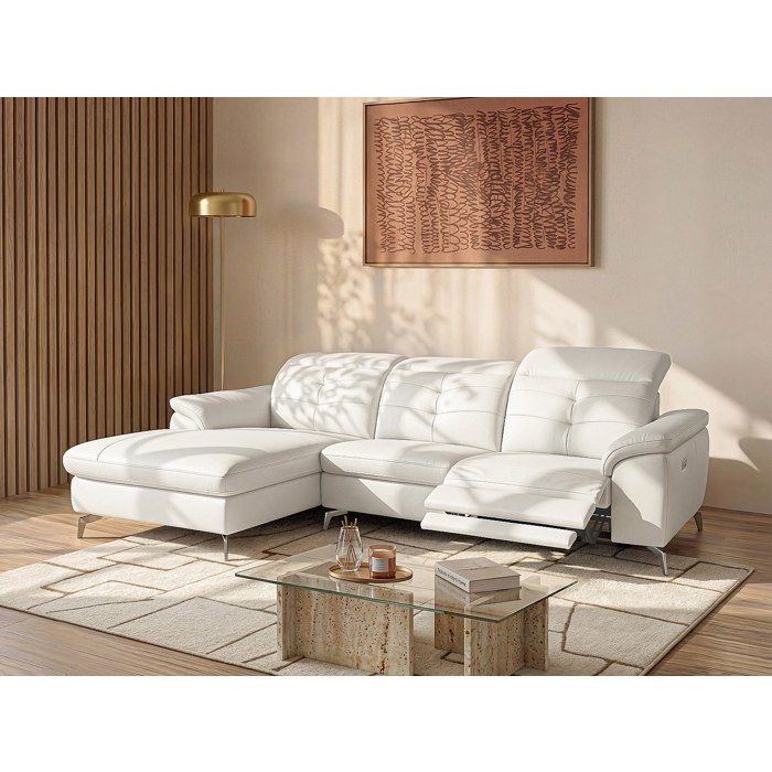 Produit similaire: Canapé d'angle relax électrique en cuir de buffle LISMORE - Blanc - Angle gauche - Relaxation - VENTE-UNIQUE