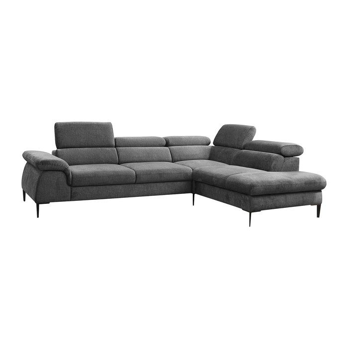 Canapé d'angle convertible en tissu anthracite SEPINA de PASCAL MORABITO - Angle droit - Vue supplémentaire 1