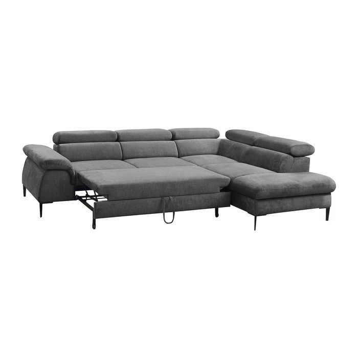 Canapé d'angle convertible en tissu anthracite SEPINA de PASCAL MORABITO - Angle droit - Vue supplémentaire 2