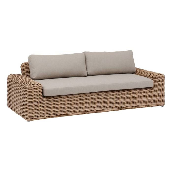 Canapé de jardin - HESPERIDE - Savinia Tahini - 3 places - Aluminium traité époxy - Beige - Vue supplémentaire 1