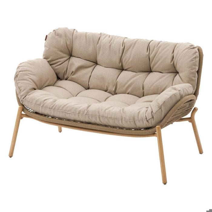 Canapé de jardin "Meloane" beige 2 places en acier polyester - Hespéride - Unique - Vue supplémentaire 1