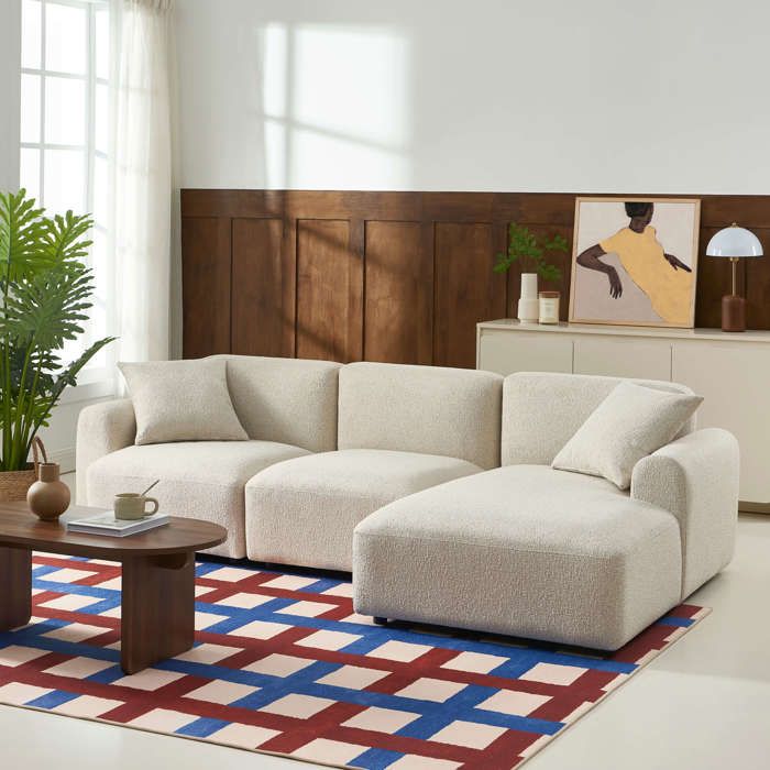 Canapé d'angle droit CORELA - Beige