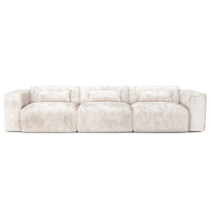 Nuna - Canapé 4 places tissu beige - Vue supplémentaire 1