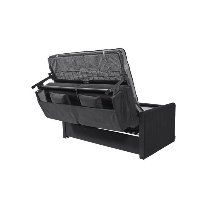 XENON Canapé convertible 3 places gris anthracite matelas Dunlopillo 140cm - Vue supplémentaire 2