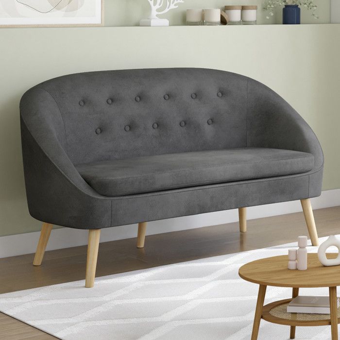 Produit similaire: Canapé banquette en velours Sonia gris - - Vintage - Tissu - 2 places - Moelleux