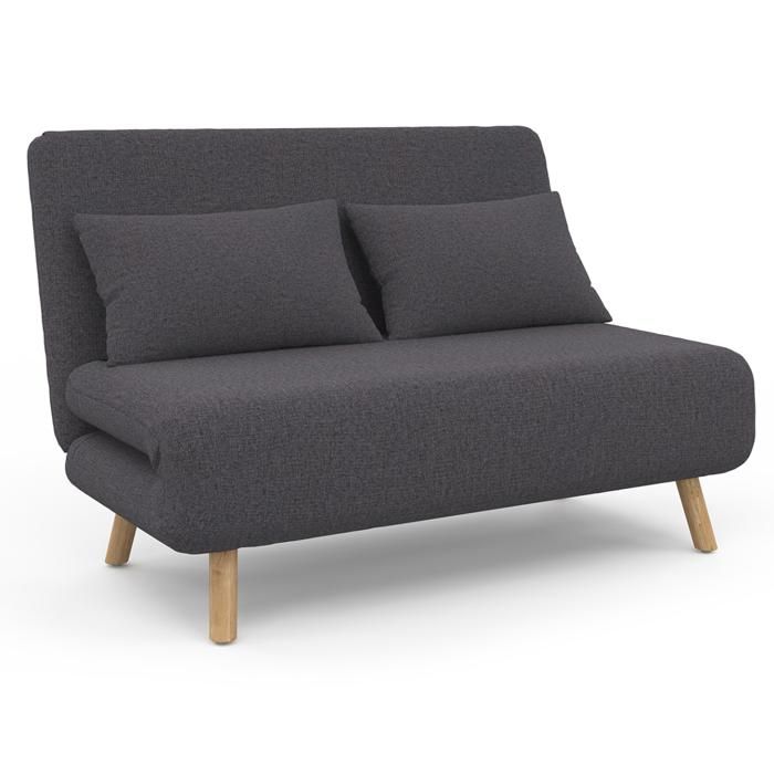 Canapé convertible ROMEO lit d'appoint 2 places 120 x 190 cm tissu gris anthracite - Vue supplémentaire 1