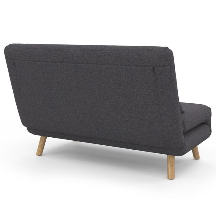 Canapé convertible ROMEO lit d'appoint 2 places 120 x 190 cm tissu gris anthracite - Vue supplémentaire 2