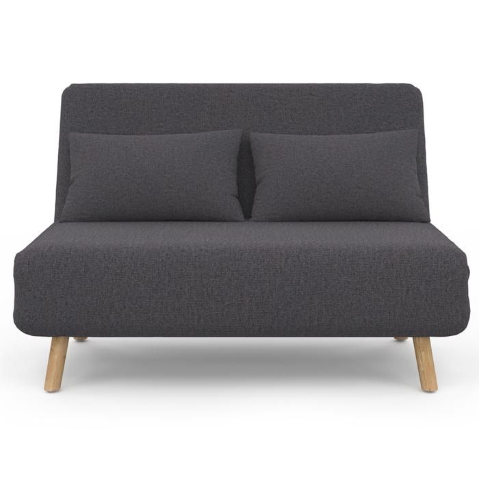 Canapé convertible ROMEO lit d'appoint 2 places 120 x 190 cm tissu gris anthracite - Vue supplémentaire 3