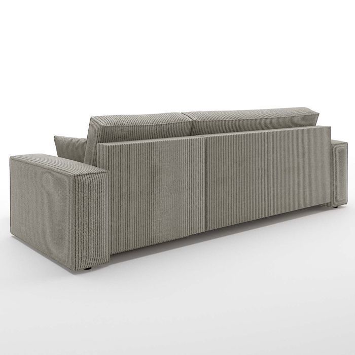 Canapé d'angle convertible réversible Lorenzo en velours côtelé Taupe - Vue supplémentaire 3