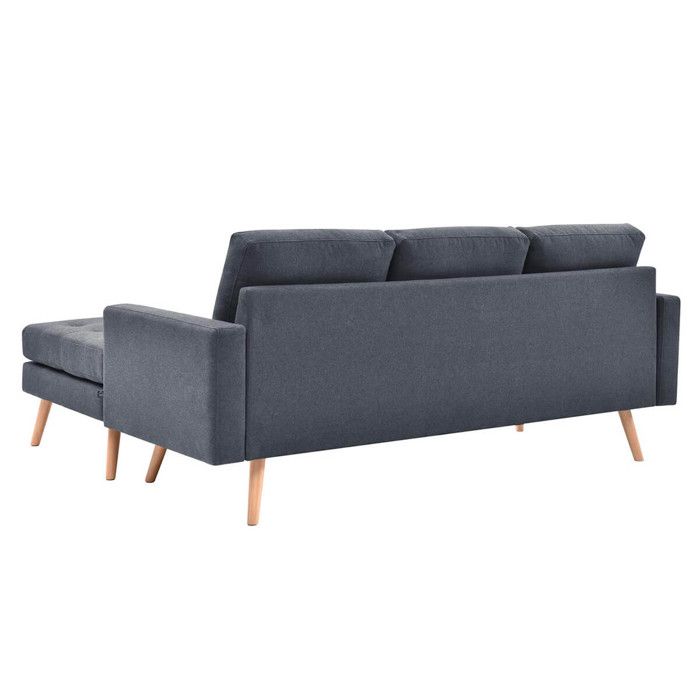 KULMA - Canapé d'Angle Réversible Gris Foncé Capitonné - Vue supplémentaire 2