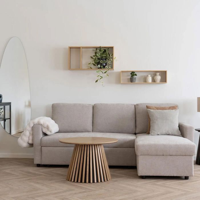 Produit similaire: SAREK - Canapé Convertible Méridienne-coffre Réversible en Tissu Beige