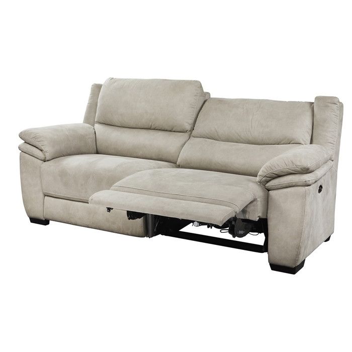 ASTIO - Canapé Relax Electrique 3 Places Tissu Majestic Beige - Vue supplémentaire 2