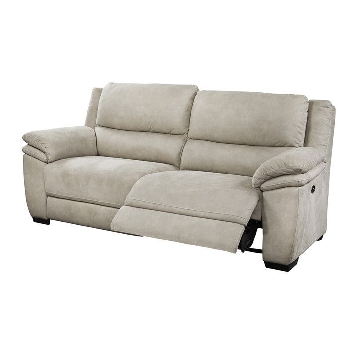 ASTIO - Canapé Relax Electrique 3 Places Tissu Majestic Beige - Vue supplémentaire 3