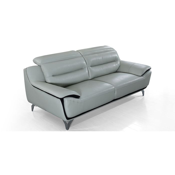 Jude - Canapé 3 places cuir gris - Vue supplémentaire 1