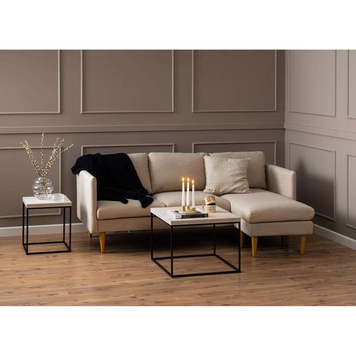 Produit similaire: Toilinux - Canapé d'angle Milly - 3 places - Beige