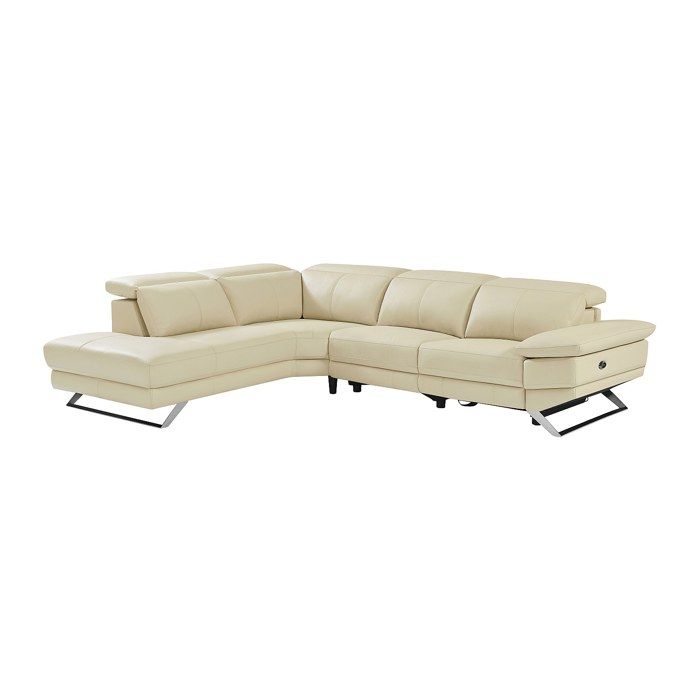 Canapé d'angle gauche relax électrique en cuir de vachette beige PUNO II - Vue supplémentaire 1