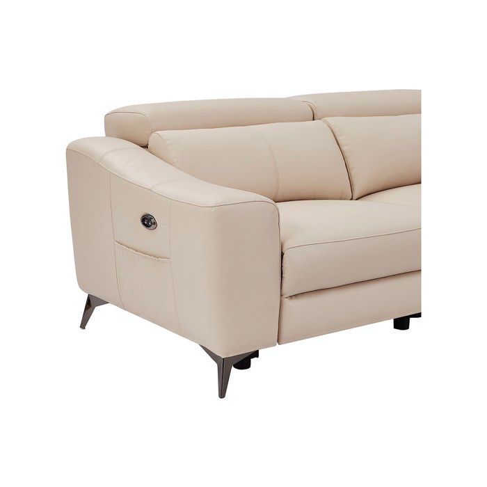 Forlo - Canapé d'angle fixe cuir blanc - Vue supplémentaire 3