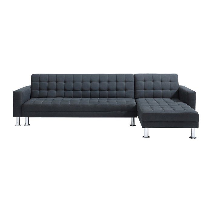 Canapé d'angle convertible et réversible en tissu noir WILLIS II - Vue supplémentaire 1