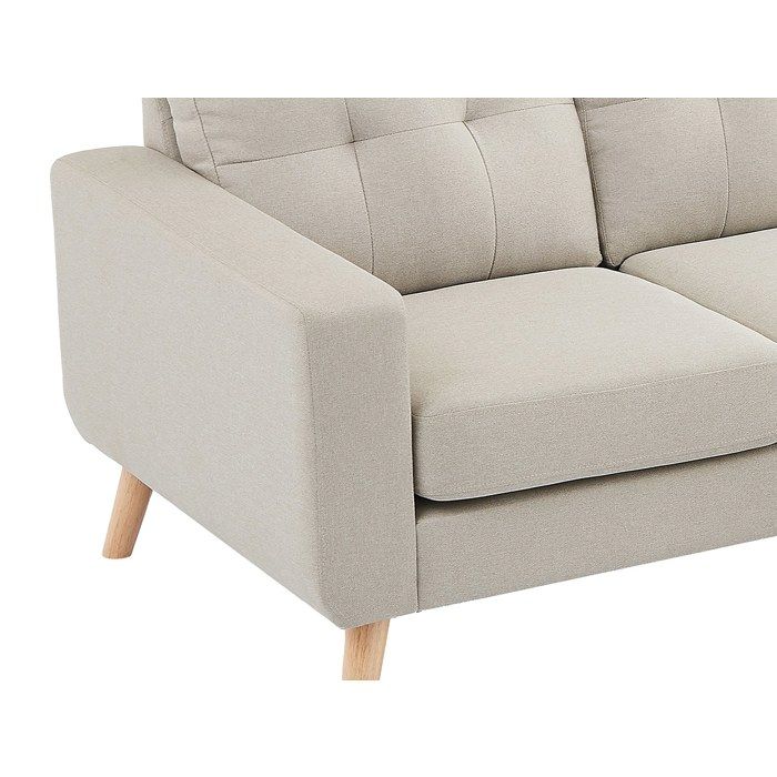 Canapé d'angle réversible en tissu beige - VENTE-UNIQUE - BARTOLOME - 4 places - Déhoussable - Vue supplémentaire 2