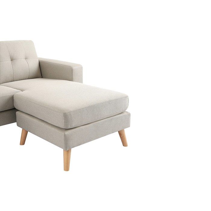 Canapé d'angle réversible en tissu beige - VENTE-UNIQUE - BARTOLOME - 4 places - Déhoussable - Vue supplémentaire 3
