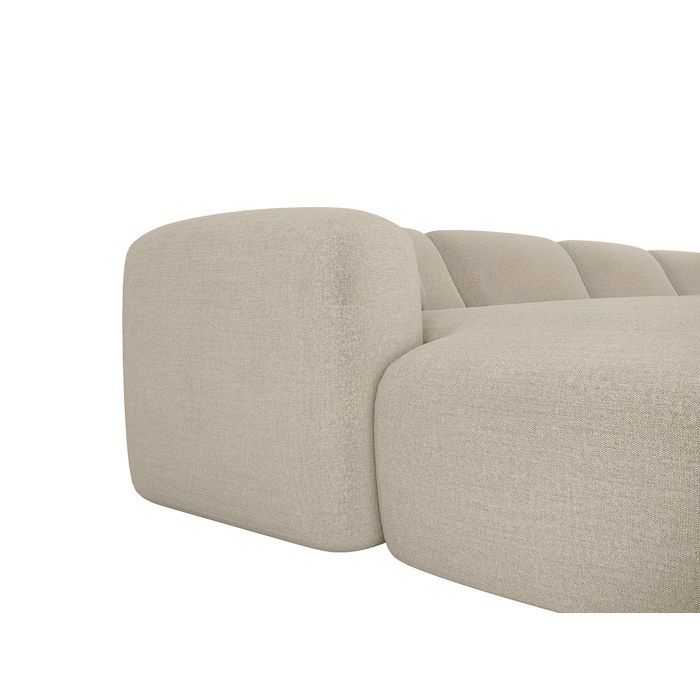 Grand canapé d'angle panoramique en tissu beige POGNI de Maison Céphy - Vue supplémentaire 2