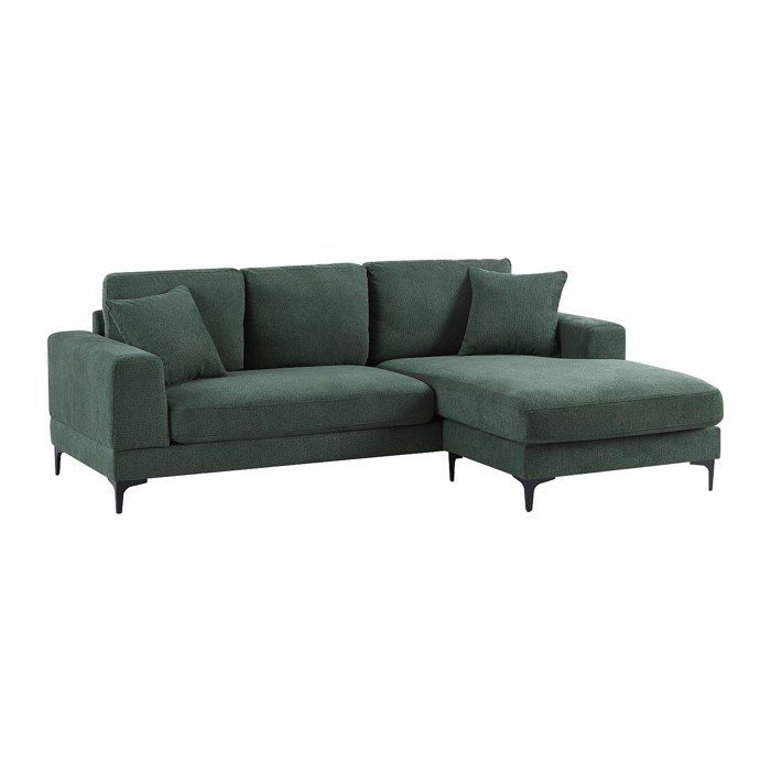 Canapé d'angle réversible en tissu texturé vert JAMOLO - Vue supplémentaire 2