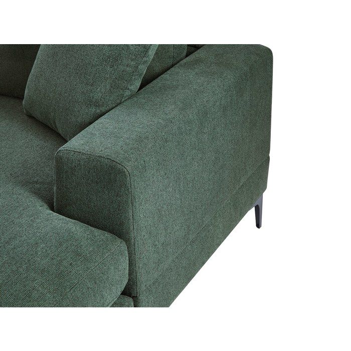 Canapé d'angle réversible en tissu texturé vert JAMOLO - Vue supplémentaire 3